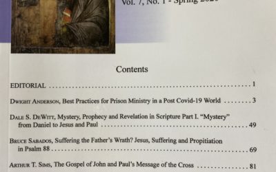 Pastor Dwight’s Master’s Thesis is published in the new Grace Journal of Theology